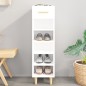 vidaXL Mueble zapatero madera contrachapada blanco brillo 30x35x105 cm