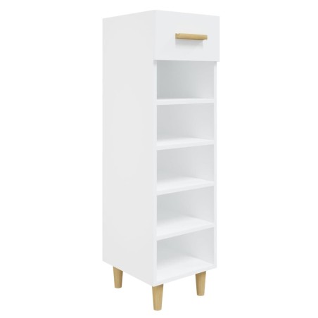 vidaXL Mueble zapatero madera contrachapada blanco brillo 30x35x105 cm
