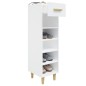 vidaXL Mueble zapatero madera contrachapada blanco brillo 30x35x105 cm