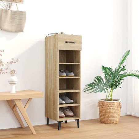 vidaXL Mueble zapatero madera contrachapada roble Sonoma 30x35x105 cm