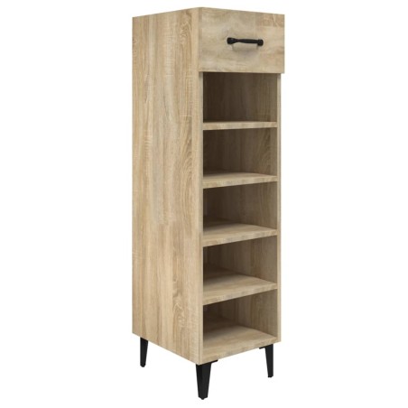 vidaXL Mueble zapatero madera contrachapada roble Sonoma 30x35x105 cm