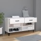 vidaXL Mueble zapatero madera contrachapada blanco 102x35x55 cm