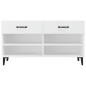 vidaXL Mueble zapatero madera contrachapada blanco 102x35x55 cm