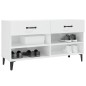 vidaXL Mueble zapatero madera contrachapada blanco brillo 102x35x55 cm vidaXL Mueble zapatero madera contrachapada blanco brillo 102x35x55 cm