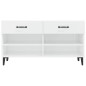 vidaXL Mueble zapatero madera contrachapada blanco brillo 102x35x55 cm vidaXL Mueble zapatero madera contrachapada blanco brillo 102x35x55 cm