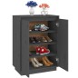 vidaXL Armario zapatero de madera maciza de pino gris 60x35x80 cm vidaXL Armario zapatero de madera maciza de pino gris 60x35x80 cm