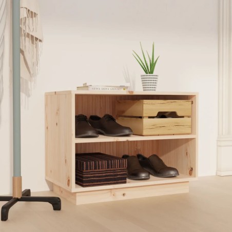 vidaXL Armario zapatero de madera maciza de pino 60x34x45 cm