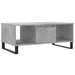 vidaXL Mesa de centro madera contrachapada gris hormigón 90x50x36,5 cm