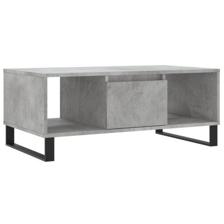 vidaXL Mesa de centro madera contrachapada gris hormigón 90x50x36,5 cm