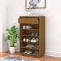 vidaXL Armario zapatero madera maciza de pino marrón miel 60x34x105 cm