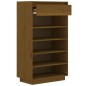 vidaXL Armario zapatero madera maciza de pino marrón miel 60x34x105 cm