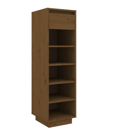 vidaXL Mueble zapatero de madera maciza pino marrón miel 30x34x105 cm