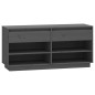 vidaXL Mueble zapatero de madera maciza de pino gris 110x34x52 cm vidaXL Mueble zapatero de madera maciza de pino gris 110x34x52 cm