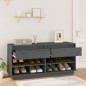 vidaXL Mueble zapatero de madera maciza de pino gris 110x34x52 cm vidaXL Mueble zapatero de madera maciza de pino gris 110x34x52 cm