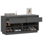 vidaXL Mueble zapatero de madera maciza de pino gris 110x34x52 cm vidaXL Mueble zapatero de madera maciza de pino gris 110x34x52 cm