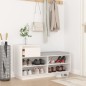 vidaXL Mueble zapatero de madera maciza de pino blanco 110x34x61 cm vidaXL Mueble zapatero de madera maciza de pino blanco 110x34x61 cm