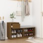 vidaXL Mueble zapatero de madera maciza pino marrón miel 110x34x61 cm vidaXL Mueble zapatero de madera maciza pino marrón miel 110x34x61 cm