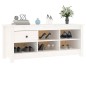 vidaXL Armario zapatero de madera maciza de pino blanco 110x38x45,5 cm vidaXL Armario zapatero de madera maciza de pino blanco 110x38x45,5 cm