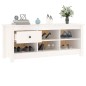 vidaXL Armario zapatero de madera maciza de pino blanco 110x38x45,5 cm vidaXL Armario zapatero de madera maciza de pino blanco 110x38x45,5 cm