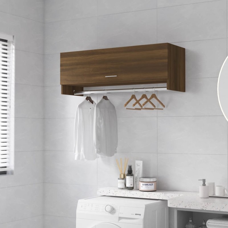 vidaXL Armario madera contrachapada roble marrón 100x32,5x35 cm vidaXL Armario madera contrachapada roble marrón 100x32,5x35 cm