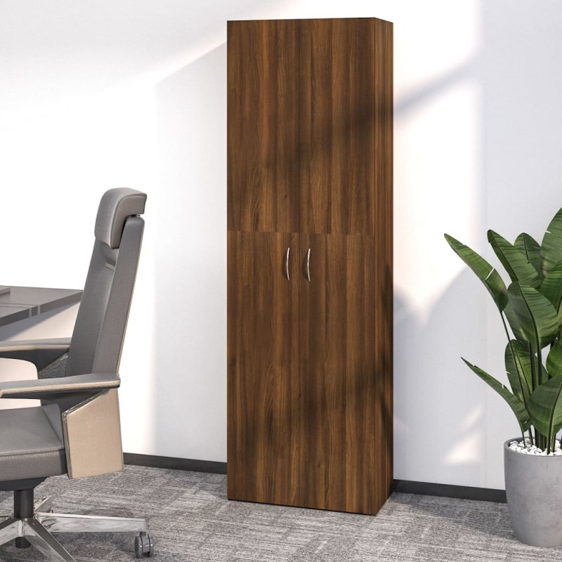 vidaXL Armario de oficina contrachapado roble marrón 60x32x190 cm vidaXL Armario de oficina contrachapado roble marrón 60x32x190 cm