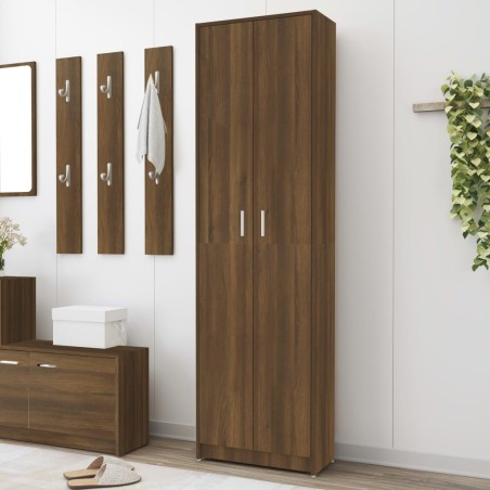 vidaXL Armario pasillo madera contrachapada roble marrón 55x25x189cm