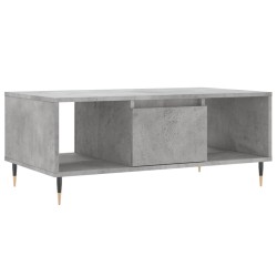 vidaXL Mesa de centro madera contrachapada gris hormigón 90x50x36,5 cm