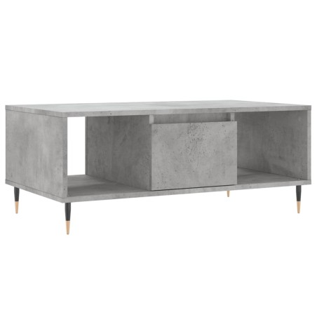 vidaXL Mesa de centro madera contrachapada gris hormigón 90x50x36,5 cm