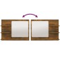 vidaXL Espejo de baño madera contrachapada roble ahumado 60x10,5x45 cm