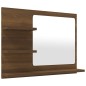 vidaXL Espejo de baño madera contrachapada marrón roble 60x10,5x45 cm vidaXL Espejo de baño madera contrachapada marrón roble 60x10,5x45 cm
