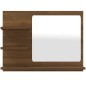 vidaXL Espejo de baño madera contrachapada marrón roble 60x10,5x45 cm vidaXL Espejo de baño madera contrachapada marrón roble 60x10,5x45 cm