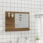 vidaXL Espejo de baño madera contrachapada marrón roble 60x10,5x45 cm vidaXL Espejo de baño madera contrachapada marrón roble 60x10,5x45 cm