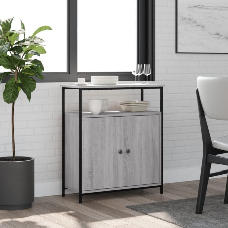 vidaXL Aparador de madera de ingeniería gris Sonoma 70x30x80 cm