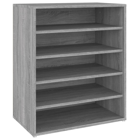 vidaXL Zapatero de madera contrachapada gris Sonoma 60x35x70 cm