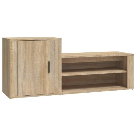 vidaXL Mueble zapatero madera contrachapada roble Sonoma 130x35x54 cm
