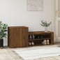 vidaXL Mueble zapatero madera contrachapada roble marrón 130x35x54 cm vidaXL Mueble zapatero madera contrachapada roble marrón 130x35x54 cm