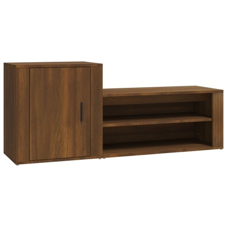 vidaXL Mueble zapatero madera contrachapada roble marrón 130x35x54 cm