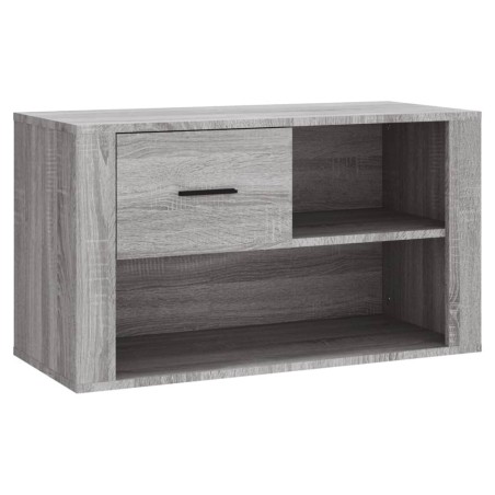 vidaXL Mueble zapatero de madera contrachapada gris Sonoma 80x35x45 cm