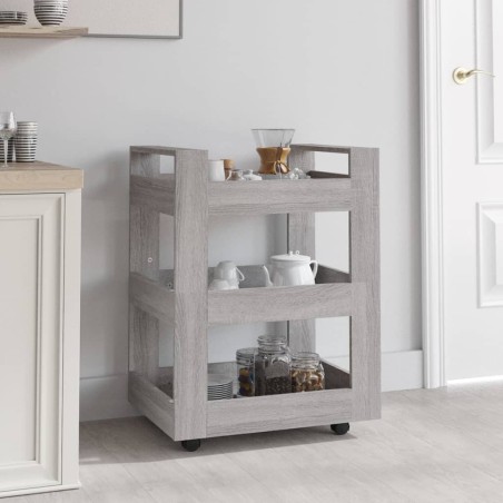 vidaXL Carrito de cocina madera contrachapada gris Sonoma 60x45x80 cm