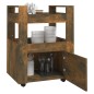 vidaXL Carrito de cocina madera contrachapada roble ahumado 60x45x80cm vidaXL Carrito de cocina madera contrachapada roble ahumado 60x45x80cm