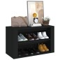 vidaXL Mueble zapatero de madera contrachapada negro 75x35x45 cm vidaXL Mueble zapatero de madera contrachapada negro 75x35x45 cm