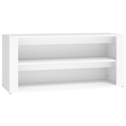 vidaXL Mueble zapatero de madera contrachapada blanco 100x35x45 cm