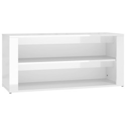 vidaXL Mueble zapatero madera contrachapada blanco brillo 100x35x45 cm