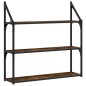 vidaXL Estantería pared madera ingeniería roble ahumado 80x21x78,5cm vidaXL Estantería pared madera ingeniería roble ahumado 80x21x78,5cm