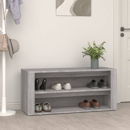 vidaXL Mueble zapatero madera contrachapada gris Sonoma 100x35x45 cm