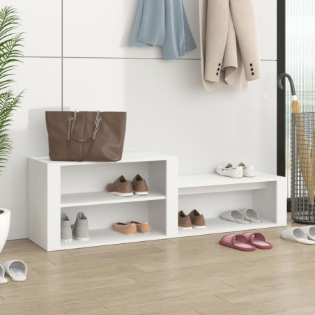 vidaXL Mueble zapatero madera contrachapada blanco 150x35x45 cm