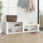 vidaXL Mueble zapatero madera contrachapada blanco 150x35x45 cm vidaXL Mueble zapatero madera contrachapada blanco 150x35x45 cm