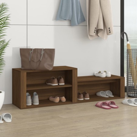vidaXL Mueble zapatero madera contrachapada marrón roble 150x35x45 cm