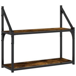 vidaXL Estantería pared madera ingeniería roble ahumado 60x21x51 cm
