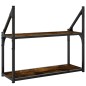 vidaXL Estantería pared madera ingeniería roble ahumado 60x21x51 cm vidaXL Estantería pared madera ingeniería roble ahumado 60x21x51 cm
